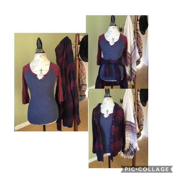 Garage Tops - Garage 2 pc medium tee & flannel. VG condition